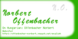 norbert offenbacher business card